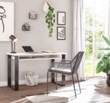 Schreibtisch Stove in wei� Pinie und anthrazit Landhaus Laptoptisch f�r Homeoffice und B�ro 125 x 60 cm
