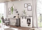 Schreibtisch Stove in wei� Pinie und anthrazit Landhaus Laptoptisch f�r Homeoffice und B�ro 125 x 60 cm