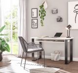 Schreibtisch Stove in wei� Pinie und anthrazit Landhaus Laptoptisch f�r Homeoffice und B�ro 125 x 60 cm