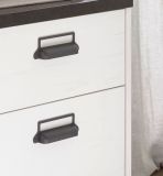 Rollcontainer Stove in wei� Pinie und anthrazit Landhaus Schreibtisch Container 47 x 60 cm