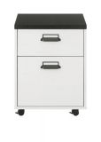 Rollcontainer Stove in wei� Pinie und anthrazit Landhaus Schreibtisch Container 47 x 60 cm