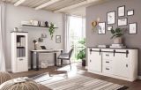 B�rom�bel Set Stove in wei� Pinie und anthrazit Landhaus mit Aktenregal und Wandregal
