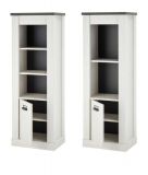 B�rom�bel komplett Set Stove in wei� Pinie und anthrazit Landhaus mit Aktenregal, Kommode und Wandregal