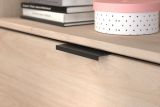 Parisot Hochbett Milky2 in Eiche Jackson und schwarz Kinder- und Jugendzimmer Bett mit Stauraum
