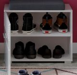 Garderobe Sitzbank Leon in wei� Hochglanz Garderobenbank Schuhschrank 60 x 47 cm