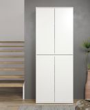 Garderobenschrank Metro in Wei�, 4-t�riger Schuhschrank 74 x 191 cm
