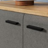Garderobenschrank Blanshe in Filz grau und Eiche Navarra Garderobe oder gro�er Schuhschrank 60 x 200 cm