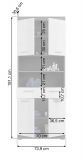 Badezimmer Hochschrank Shawn in wei� Hochglanz und Rauchsilber grau Badschrank 74 x 191 cm