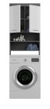 Waschmaschinenschrank Shawn in wei� Hochglanz und Rauchsilber grau Waschmaschinen �berbau 63 x 191 cm