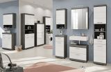 Waschmaschinenschrank Shawn in wei� Hochglanz und Rauchsilber grau Waschmaschinen �berbau 63 x 191 cm