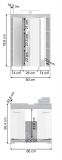 Badm�bel Set 2-teilig Shawn in wei� Hochglanz und Rauchsilber grau mit Waschbeckenunterschrank und Spiegelschrank 60 cm
