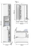 Badm�bel Set 3-teilig Shawn in wei� Hochglanz und Rauchsilber grau Badkombination 112 x 191 cm