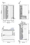 Badm�bel Set 4-teilig Shawn in wei� Hochglanz und Rauchsilber grau Badkombination 112 x 191 cm