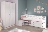 Parisot Kinder- und Jugendzimmer Smoozy22 in wei� Kiefer mit blau oder pink Komplett-Set 3-teilig