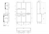 Parisot K�chenschrank Spring in wei� und grau K�che Buffet 120 x 181 cm