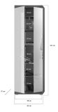 Garderobenschrank Shawn in wei� Hochglanz und Rauchsilber grau Garderobe oder gro�er Schuhschrank mit Spiegel 62 x 197 cm