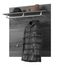 Garderobenpaneel Shawn in Rauchsilber grau Wandgarderobe 90 x 98 cm
