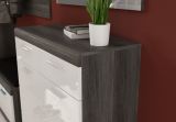 Garderobe Set 3-teilig Shawn in wei� Hochglanz und Rauchsilber grau Garderobenkombination 167 x 197 cm