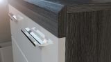 Kommode Shawn in wei� Hochglanz und Rauchsilber grau Sideboard 60 x 85 cm