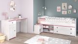 Parisot Kinder- und Jugendzimmer Smoozy27 in wei� Kiefer mit blau oder pink Komplett-Set 3-teilig