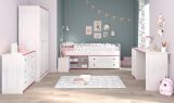 Parisot Kinder- und Jugendzimmer Smoozy36 in wei� Kiefer mit blau oder pink Komplett-Set 5-teilig