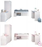 Parisot Kinder- und Jugendzimmer Smoozy36 in wei� Kiefer mit blau oder pink Komplett-Set 5-teilig