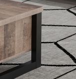 Couchtisch Concrete in Eiche Tabak und schwarz Beistelltisch mit 2 x Schubkasten 80 x 80 cm