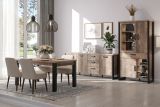 Esstisch Concrete in Eiche Tabak und schwarz K�chentisch 160 x 90 cm