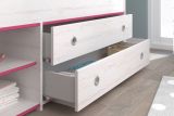 Parisot Kinder- und Jugendzimmer Smoozy37 in wei� Kiefer mit blau oder pink Komplett-Set 4-teilig