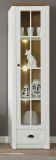 Vitrine Seyne in wei� Pinie und Eiche hell Landhaus Vitrinenschrank 50 x 198 cm