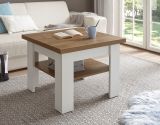 Couchtisch Seyne in wei� Pinie und Eiche hell Landhaus Beistelltisch 70 x 70 cm