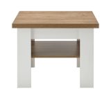 Couchtisch Seyne in wei� Pinie und Eiche hell Landhaus Beistelltisch 70 x 70 cm