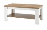 Couchtisch Seyne in wei� Pinie und Eiche hell Landhaus Beistelltisch 120 x 60 cm