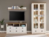 TV-Lowboard Seyne in wei� Pinie und Eiche hell Landhaus TV Unterteil mit Komforth�he 130 x 68 cm