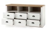 TV-Lowboard Seyne in wei� Pinie und Eiche hell Landhaus TV Unterteil mit Komforth�he 130 x 68 cm
