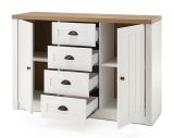 Sideboard Seyne in wei� Pinie und Eiche hell Landhaus Kommode 130 x 88 cm