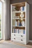Regal Seyne in wei� Pinie und Eiche hell Landhaus Standregal 90 x 198 cm