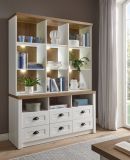 Buffetschrank Seyne in wei� Pinie und Eiche hell Landhaus Buffet 130 x 179 cm