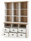 Buffetschrank Seyne in wei� Pinie und Eiche hell Landhaus Buffet 130 x 179 cm