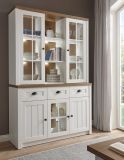 Buffetschrank Seyne in wei� Pinie und Eiche hell Landhaus Buffet 130 x 198 cm