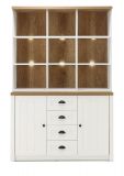 Buffetschrank Seyne in wei� Pinie und Eiche hell Landhaus Buffet 130 x 198 cm
