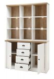 Buffetschrank Seyne in wei� Pinie und Eiche hell Landhaus Buffet 130 x 198 cm