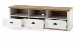 Wohnwand Seyne in wei� Pinie und Eiche hell Landhaus Wohnkombination 4-teilig 300 x 198 cm