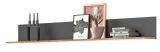 Wandboard Tomaso in Nox Eiche und Basalt grau Wandregal 180 cm B�cherregal