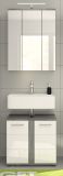 Badezimmer Spiegelschrank Bailey in Rauchsilber grau Badschrank 3-t�rig 60 x 77 cm