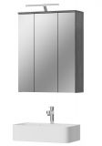 Badezimmer Spiegelschrank Bailey in Rauchsilber grau Badschrank 3-t�rig 60 x 77 cm