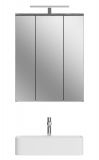 Badezimmer Spiegelschrank Bailey in Rauchsilber grau Badschrank 3-t�rig 60 x 77 cm