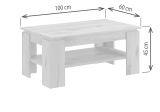Couchtisch Selen in Nox Eiche Beistelltisch mit Ablage 100 x 60 cm