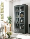 Vitrine Forres in gr�n Landhaus Wohn- und Esszimmer Vitrinenschrank 90 x 197 cm