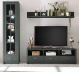 Wohnwand Forres in gr�n Landhaus Wohnkombination 3-teilig 230 x 198 cm